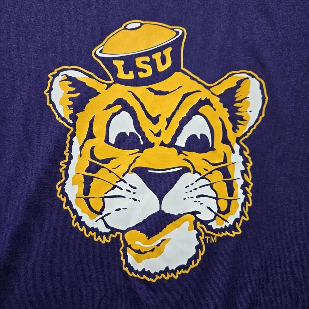 Mens Nike DriFit LSU Tigers Short Sleeve T Shirt Purple Medium Mike The Tiger